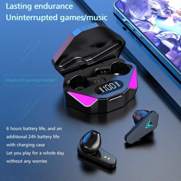 X15 TWS Wireless Bluetooth Noise Cancelling Earbuds with LED Display and Mic - Image 6