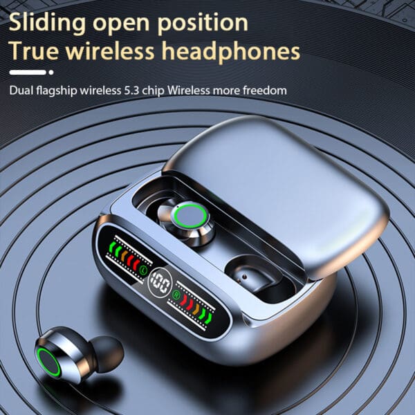 Wireless Bluetooth Headset with Noise Cancelling and LED Earbuds - Image 3