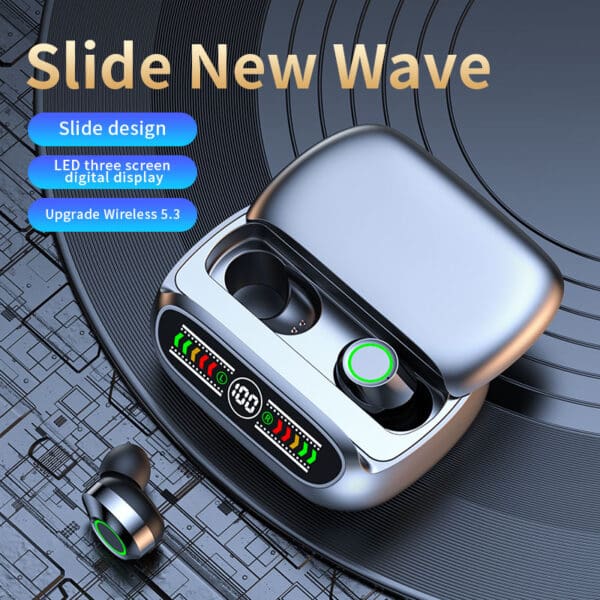 Wireless Bluetooth Headset with Noise Cancelling and LED Earbuds - Image 2