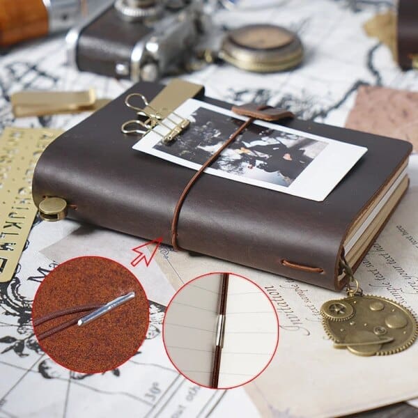 Vintage Handmade Genuine Leather Notebook - Image 3