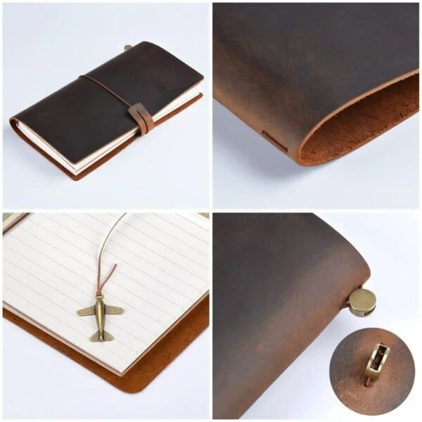 Vintage Handmade Genuine Leather Notebook - Image 5