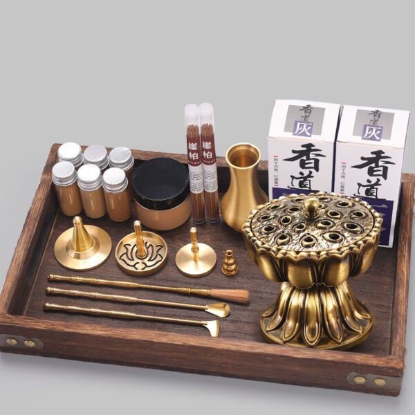 Brass Aromatherapy Incense Burner Set - Image 2