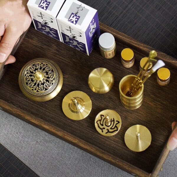 Brass Aromatherapy Incense Burner Set - Image 3