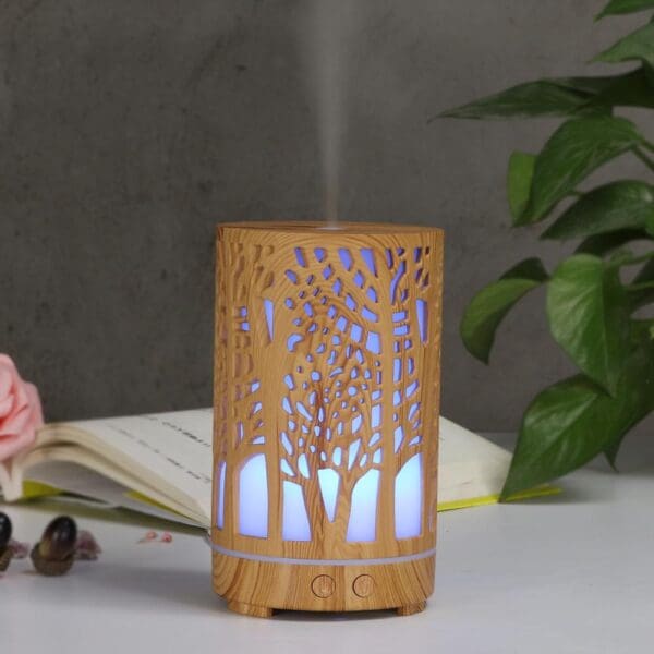 200ml Ultrasonic Wood Grain Aroma Diffuser - Image 2