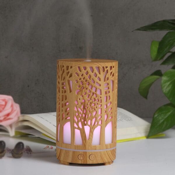 200ml Ultrasonic Wood Grain Aroma Diffuser - Image 3