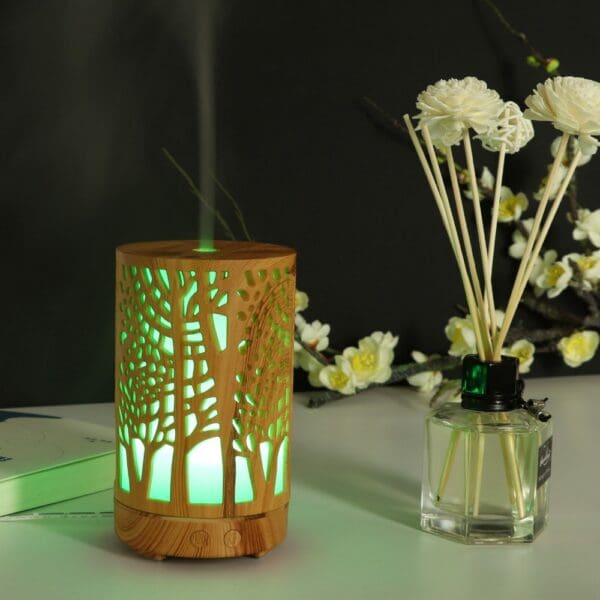 200ml Ultrasonic Wood Grain Aroma Diffuser - Image 4