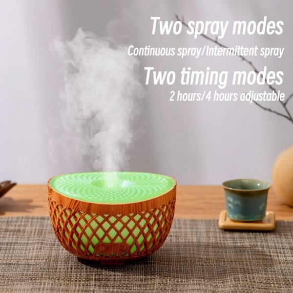 320ml Wood Grain USB Aroma Diffuser - Image 2