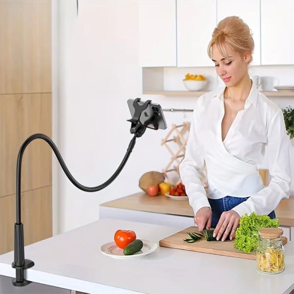 138cm Flexible Long Arm Gooseneck Phone Holder with Grip and Clamp - Image 4