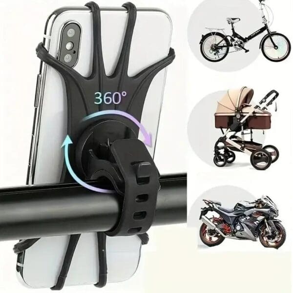 360° Rotatable Silicone Bike & Motorcycle Phone Holder - Image 2