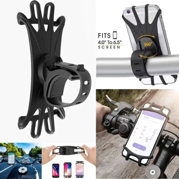 360° Rotatable Silicone Bike & Motorcycle Phone Holder - Image 4