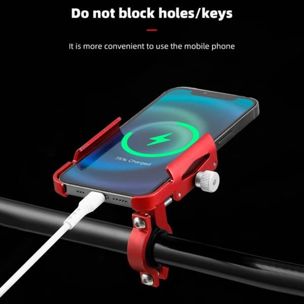 Bicycle Phone Holder 360° Rotation Aluminum Alloy Bike Mount - Image 4