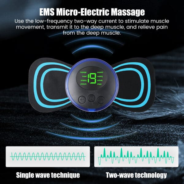 Mini Portable EMS Neck and Shoulder Massager for Pain Relief and Muscle Relaxation - Image 2