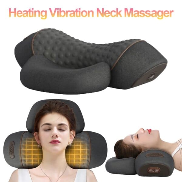 Electric Cervical Neck Pillow with Heat and Vibration Massage - Image 2