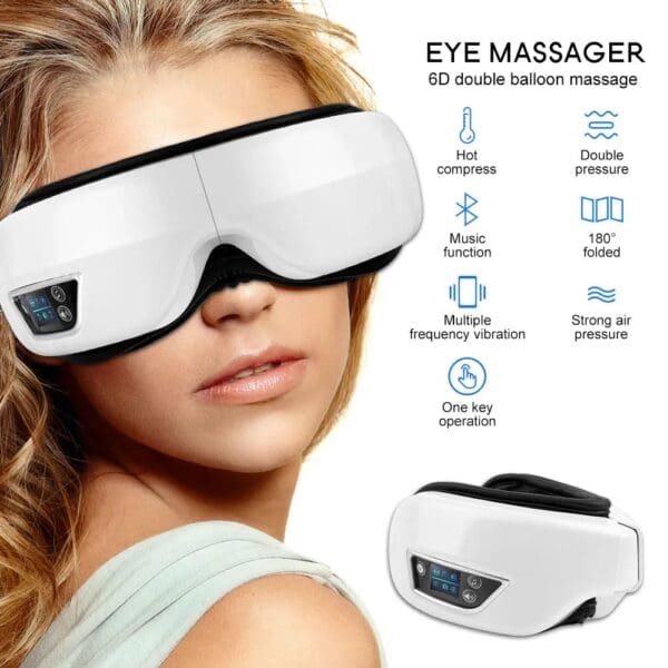 Smart Eye Massager with Airbag Vibration and Bluetooth - Image 2