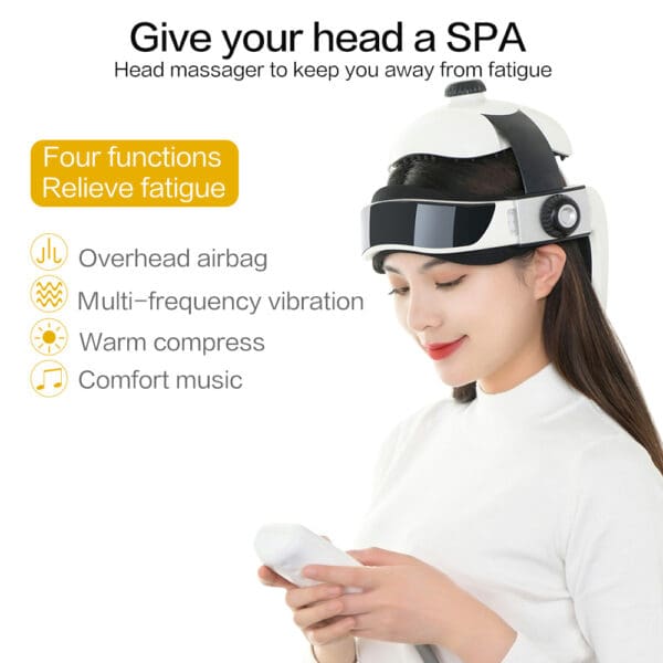 Electric Head Massager Helmet with Infrared and Music - Image 3