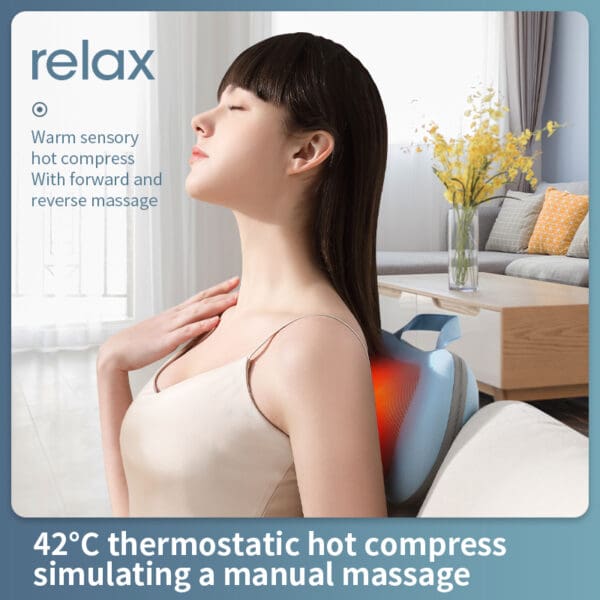 Electric Shiatsu Neck and Back Massager with Infrared Heating - Image 3