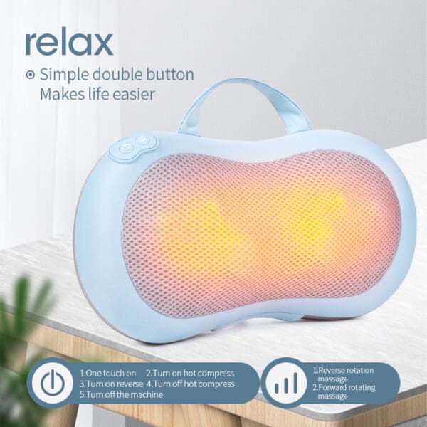 Electric Shiatsu Neck and Back Massager with Infrared Heating - Image 4