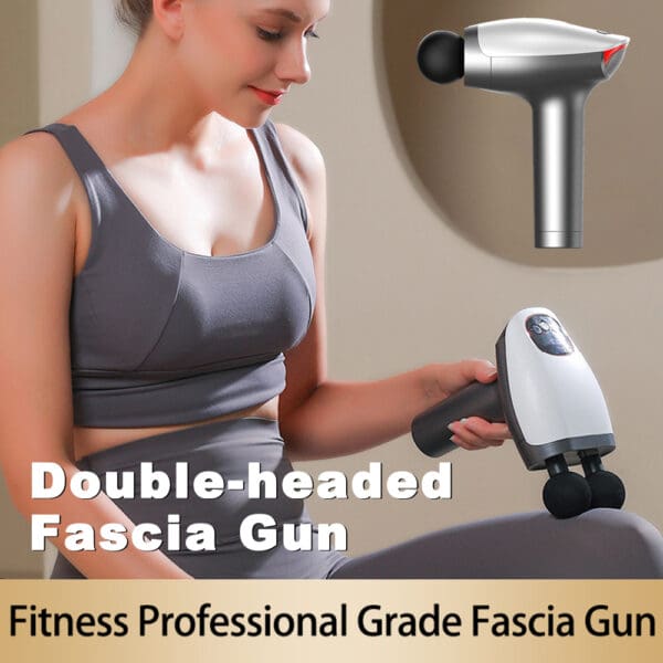 Dual Head Deep Muscle Massage Gun with LED Display - Image 2