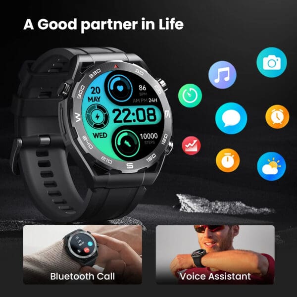 Smartwatch with 1.43'' AMOLED HD Display, Bluetooth Call & Voice Assistant - Image 2