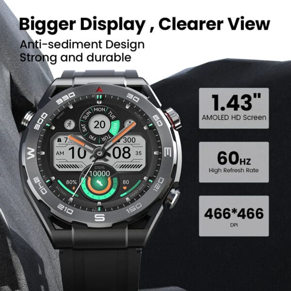 Smartwatch with 1.43'' AMOLED HD Display, Bluetooth Call & Voice Assistant - Image 3