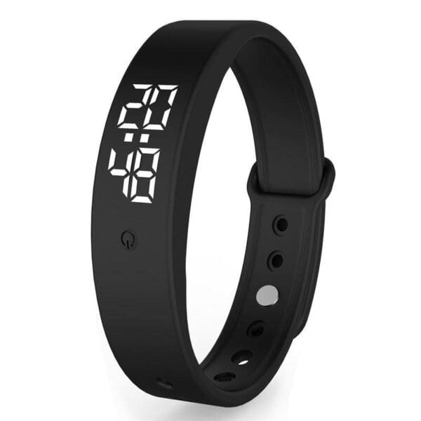 Waterproof LED Smart Bracelet with Body Temperature Monitor and Vibration Alarm