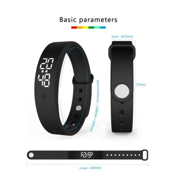 Waterproof LED Smart Bracelet with Body Temperature Monitor and Vibration Alarm - Image 6