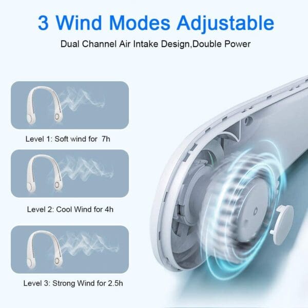 Portable Mini Neck Fan Bladeless Hanging Neck Air Cooler - Image 4