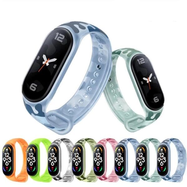 Fluorescent Camouflage Silicone Strap for Xiaomi Mi Band 7/6/5 - Image 3