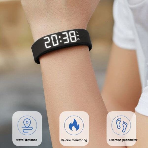 Smart Sports Bracelet with Vibrating Alarm Clock & Pedometer - Image 4