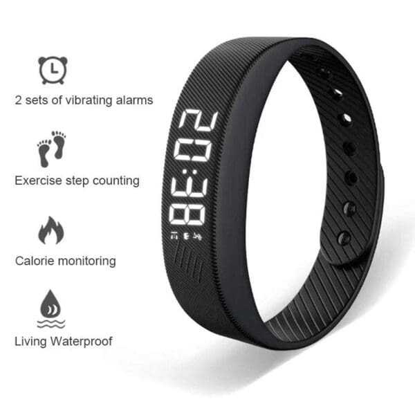 Smart Sports Bracelet with Vibrating Alarm Clock & Pedometer - Image 2