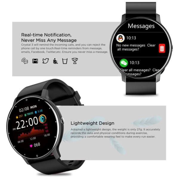 Smart Fitness Watch with Full Touch Screen & IP68 Waterproof - Image 6