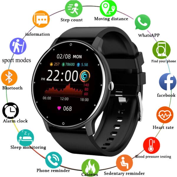 Smart Fitness Watch with Full Touch Screen & IP68 Waterproof - Image 2