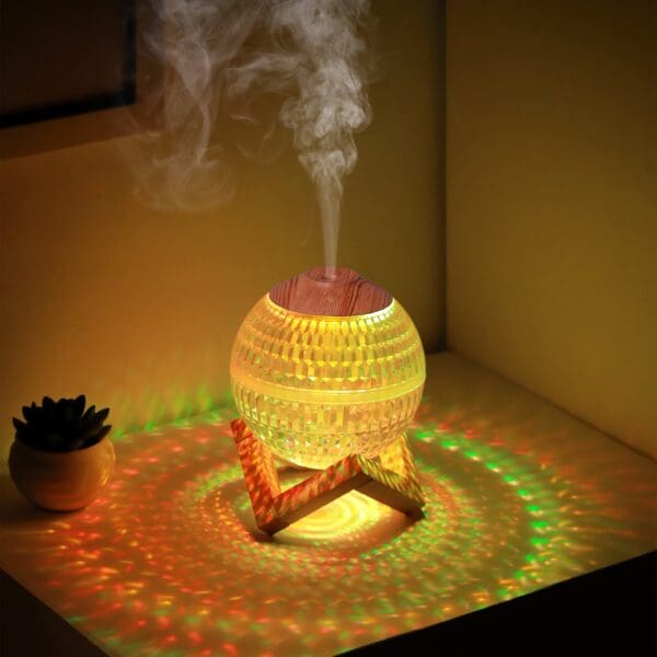 350ml Crystal Ball USB Air Humidifier with Colorful LED Light - Image 2