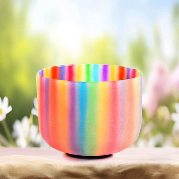 Rainbow Crystal Singing Bowl for Yoga Meditation and Sound Healing