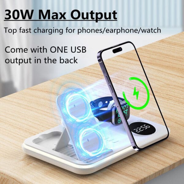 30W 5-in-1 Wireless Charger Stand for Samsung Watch - Image 6