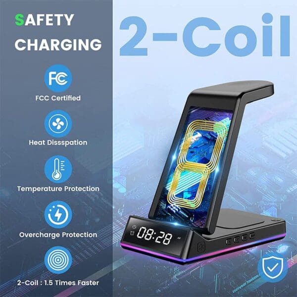 15W 5-in-1 Wireless Charger Stand - Image 2