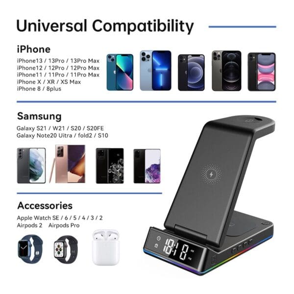 15W 5-in-1 Wireless Charger Stand - Image 6