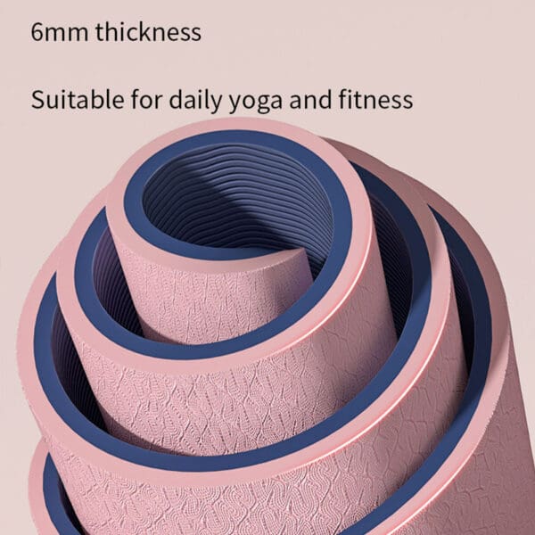 Double-Sided Non-Slip Eco-Friendly Yoga Mat with Strap - Image 4