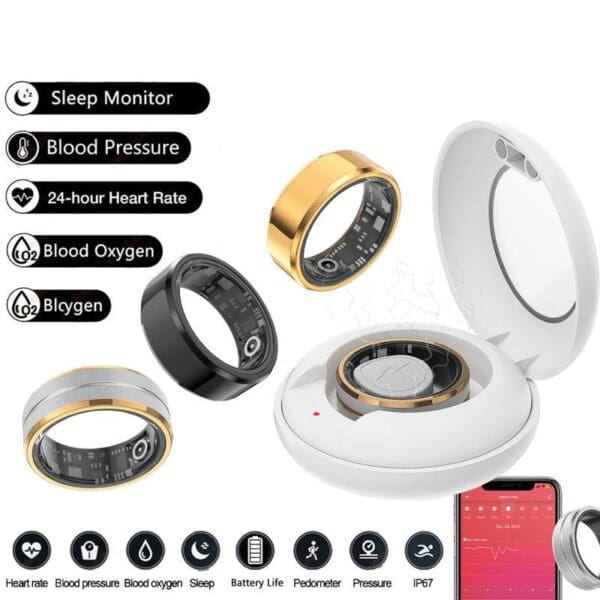 Smart Ring with Heart Rate, Blood Oxygen, and Sleep Monitor - Image 2